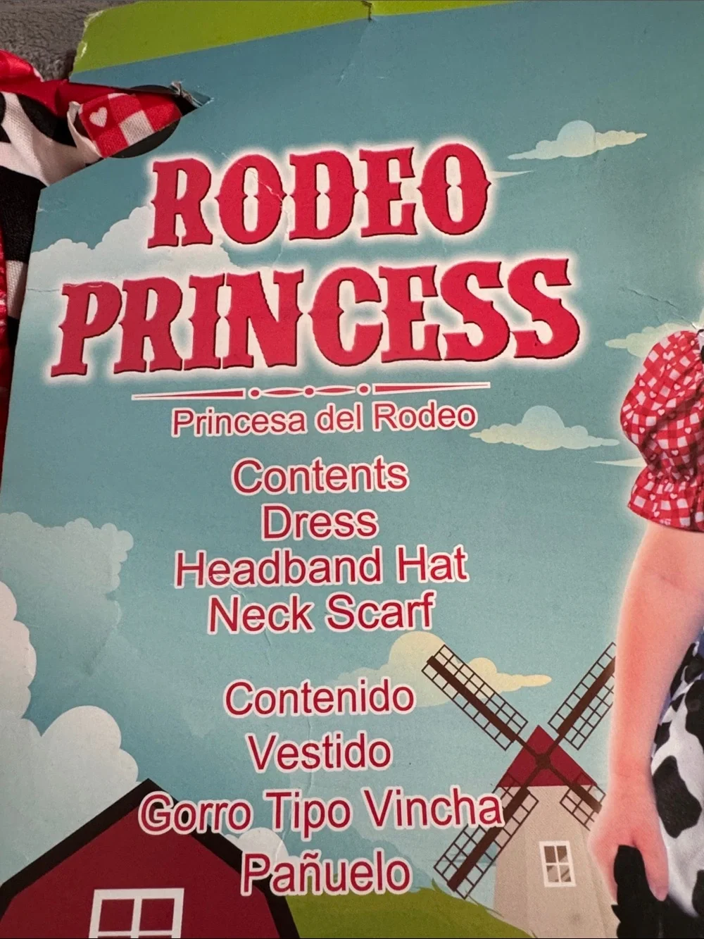 Goodmark rodeo princess Halloween Cowgirl Costume Dress red blue black Sz: 3-4T